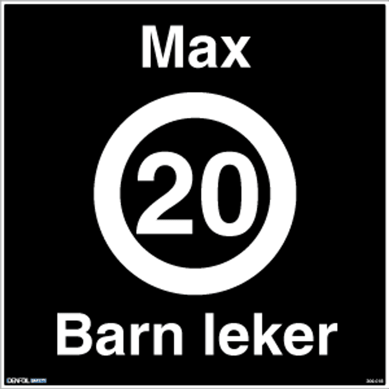 Barn leker skilt - Fartsgrense 15 eller 20 km/t