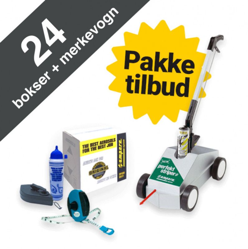 Merkespray Traffic Extra Paint hvit + Merkevogn - 24 stk 