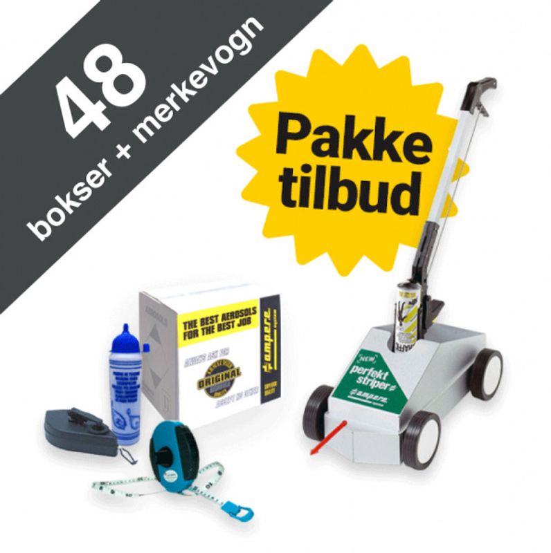 Merkespray Traffic Extra Paint hvit + Merkevogn - 48 stk 