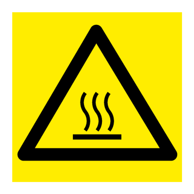 Varmt emne - fareskilt med symbol