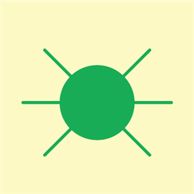 Hovedbilde Oppbevaring av redningslys - IMO skilt med symbol