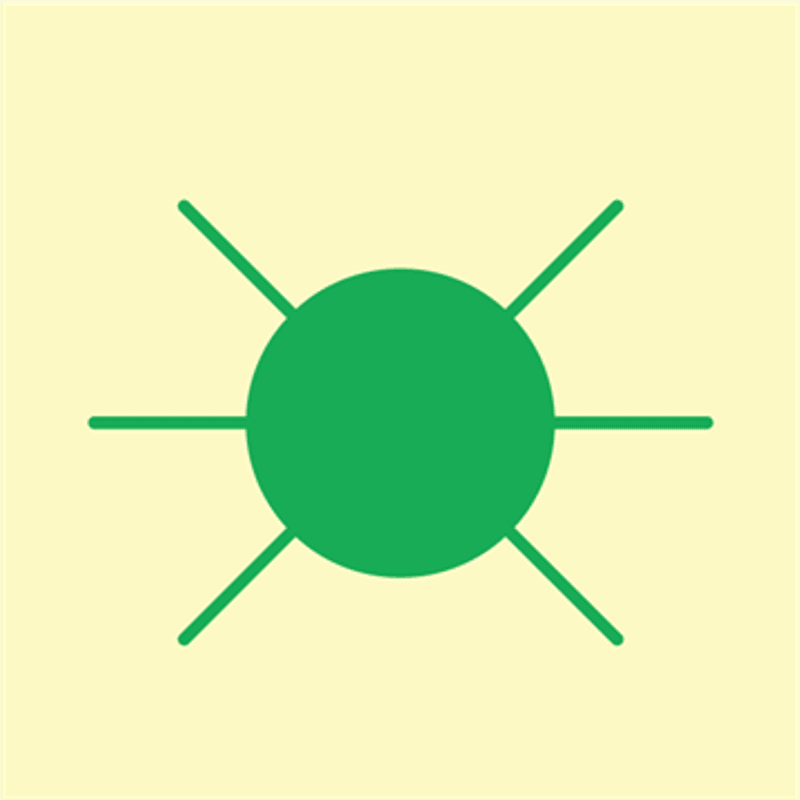Oppbevaring av redningslys - IMO skilt med symbol