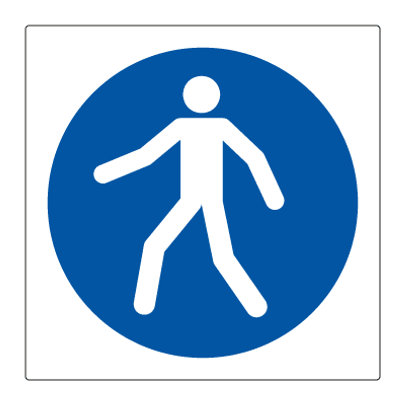 Påbudt gangvei - påbudsskilt med symbol