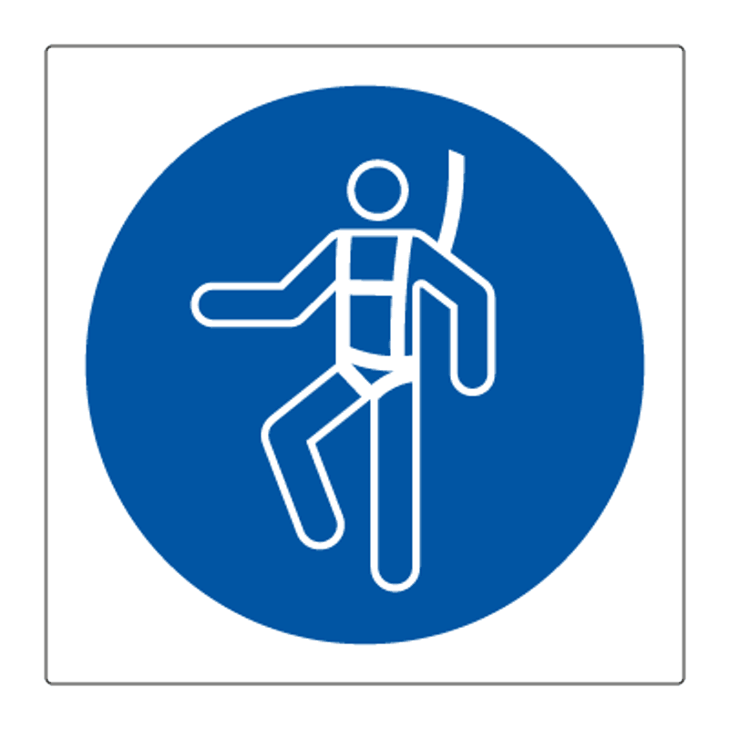 Påbudt med redningssele - påbudsskilt med symbol