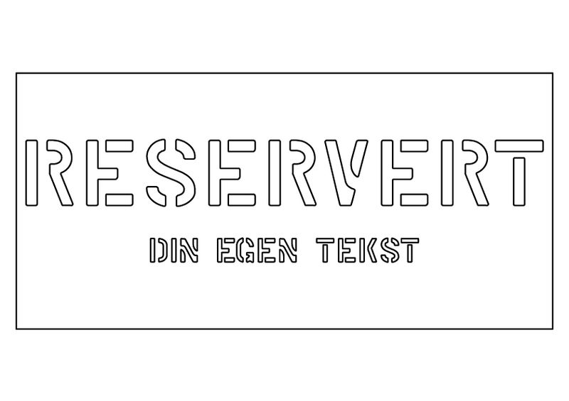 Sjablong - Reservert Parkering med Ditt Firmanavn