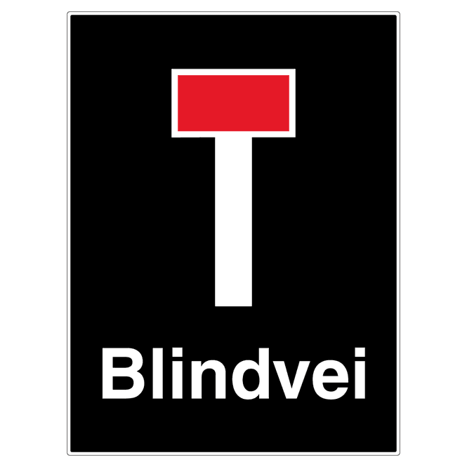 Hovedbilde Blindvei skilt - privatrettslig skilt med symbol og tekst