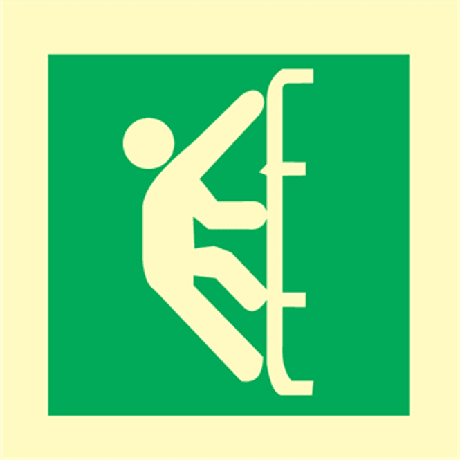 Hovedbilde Opplysning om nødutgang - IMO skilt med symbol