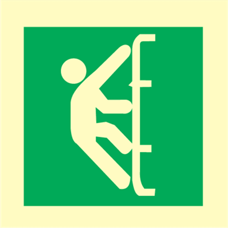 Opplysning om nødutgang - IMO skilt med symbol