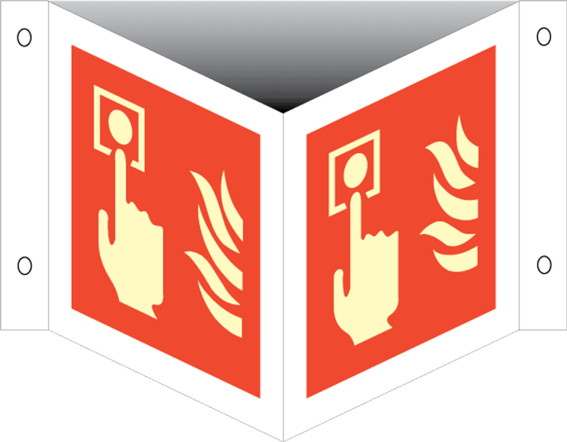 Brannalarm - plogskilt med symbol