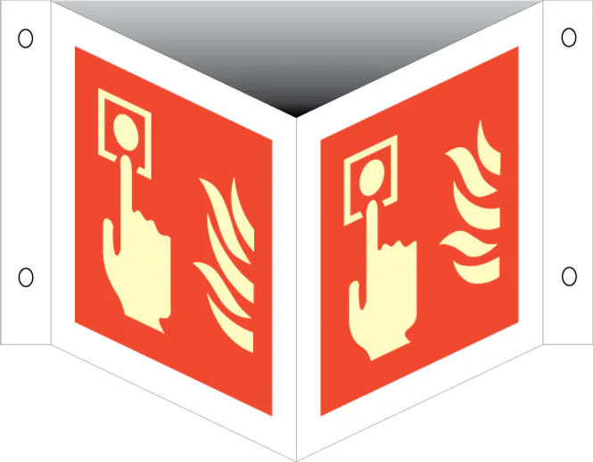 Hovedbilde Brannalarm - plogskilt med symbol