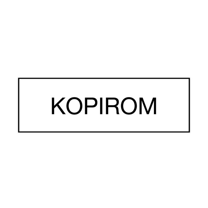 Hovedbilde Skilt for kopirom hvit med sort tekst