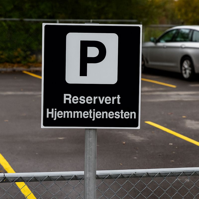 Parkering Reservert Hjemmetjenesten - Parkeringsskilt