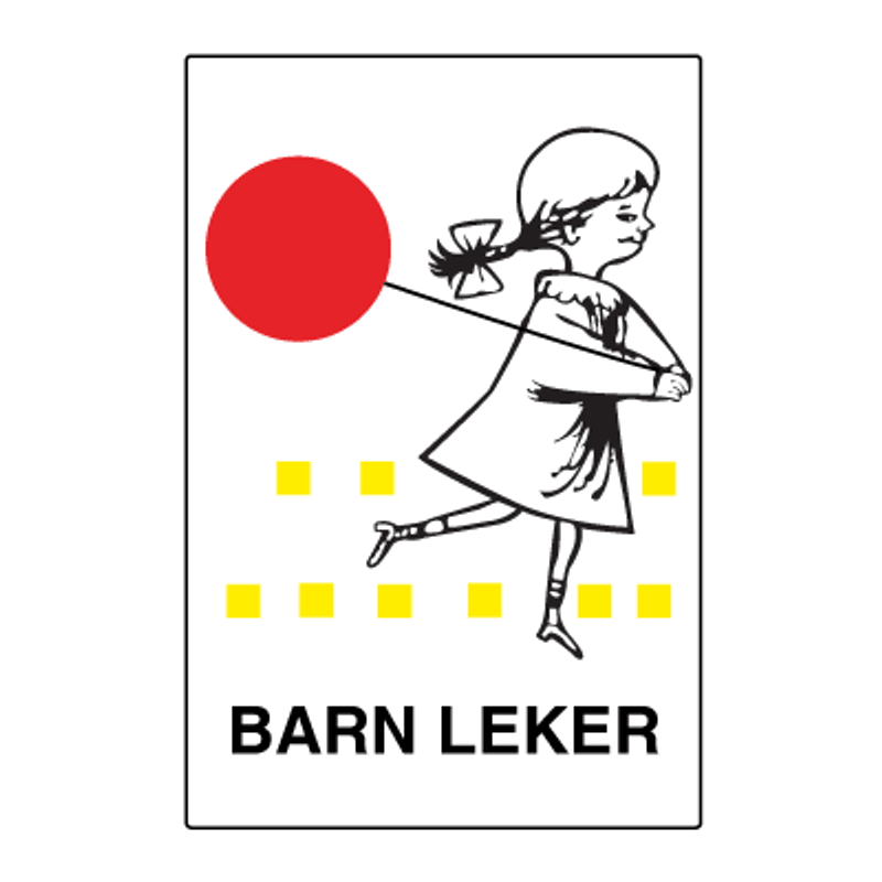 Barn leker gateskilt med symbol og tekst 600 x 500 mm