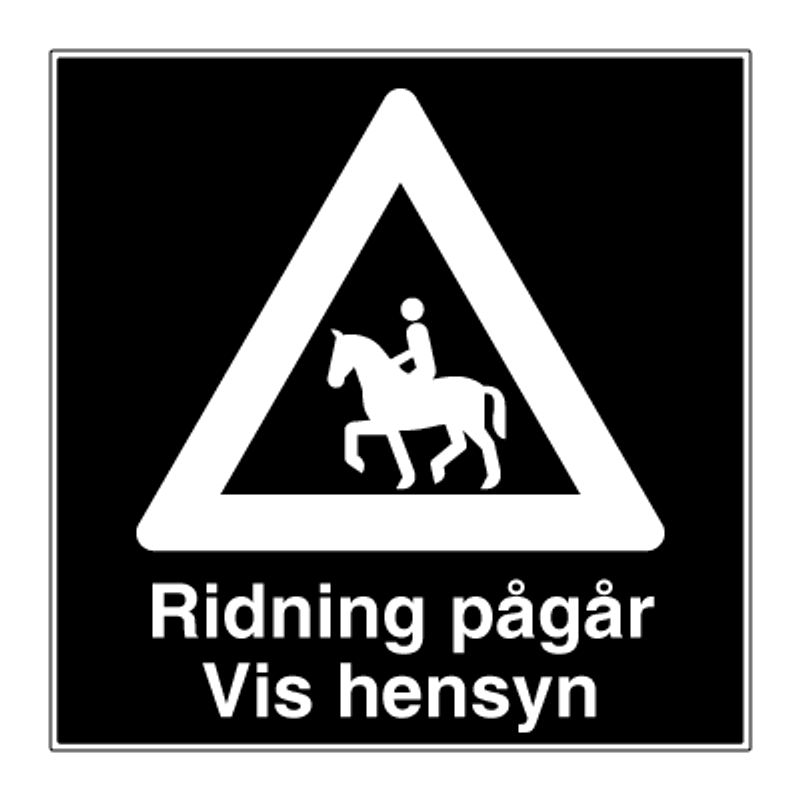 Ridning pågår - Privatrettslig fareskilt