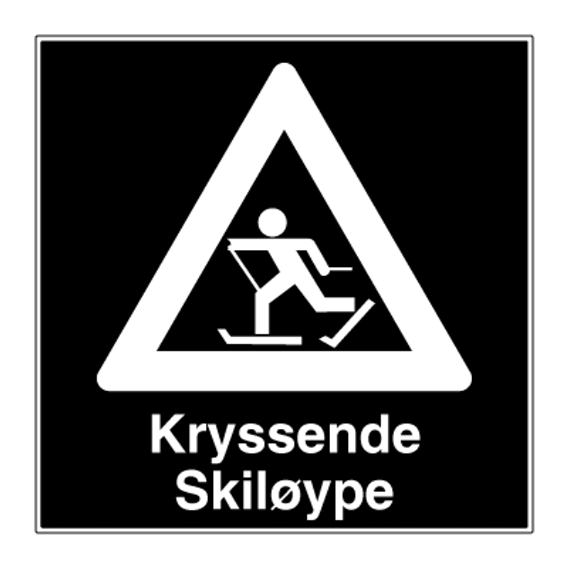 Privatrettslig Fareskilt - Kryssende skiløype