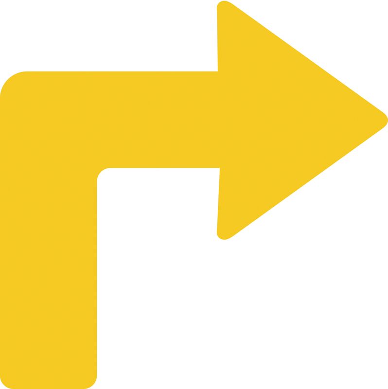 Pil (gulvpil) for retningsmarkering- Høyre - 10stk