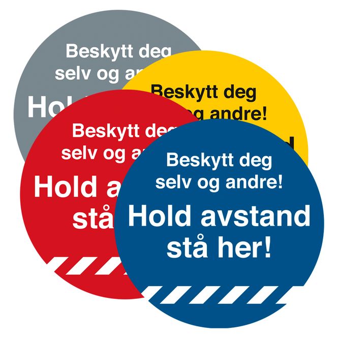 Hovedbilde Hold avstand Gulvskilt Ø330mm - Stå Her