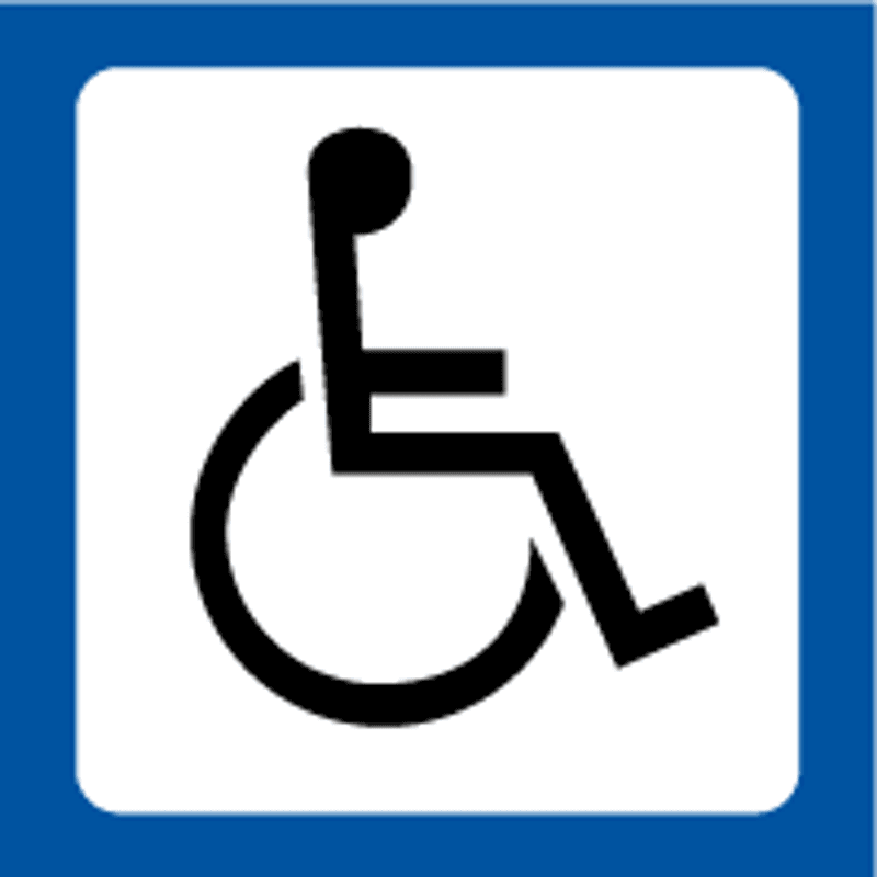 Toalettskilt HC med Symbol for Rullestol