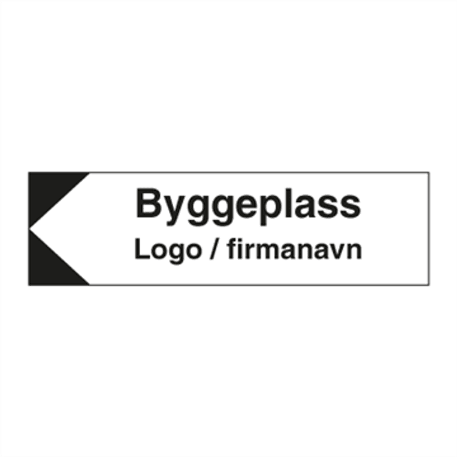 Hovedbilde Retningsskilt - Byggeplass til venstre