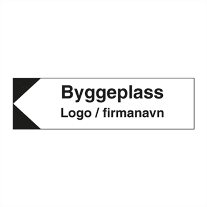 Retningsskilt - Byggeplass til venstre