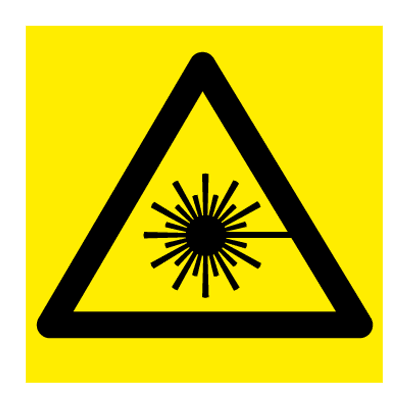 Laserstråler - fareskilt med symbol