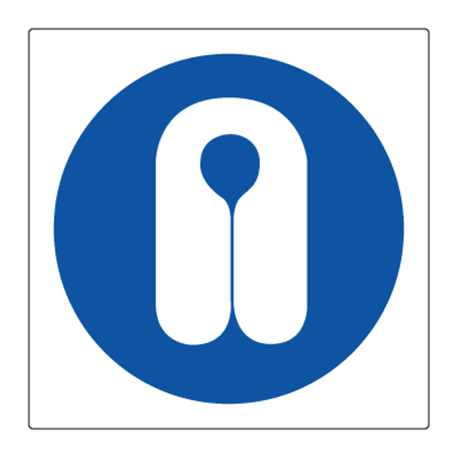 Hovedbilde Påbudt med redningsvest - påbudsskilt med symbol