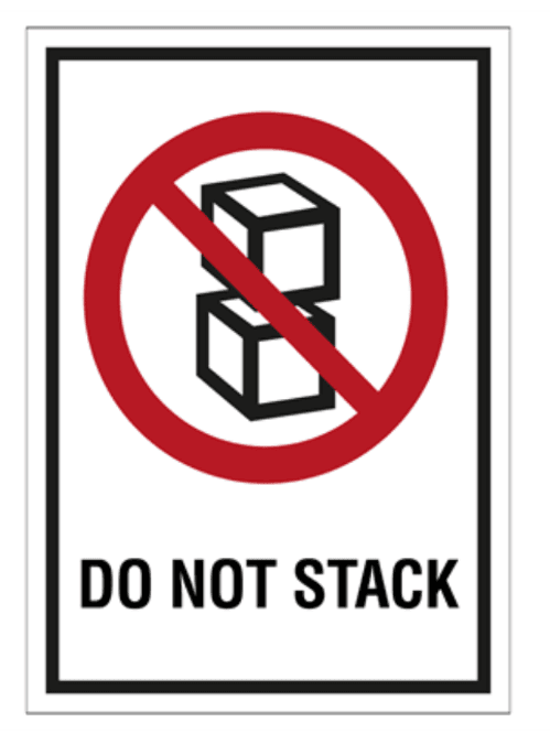 Hovedbilde Må ikke stables-etiketter – Do not stack 105×74 mm, 250 stk på rull
