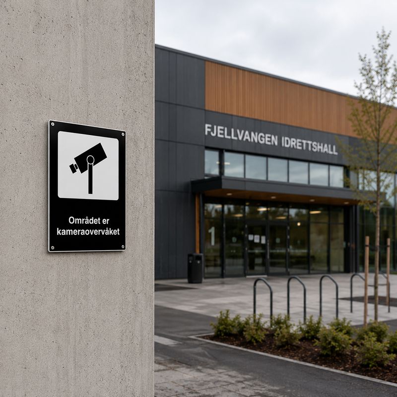Kameraovervåkning skilt sort – Området er kameraovervåket