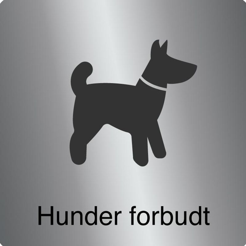 Symbolskilt hunder forbudt 150x150mm