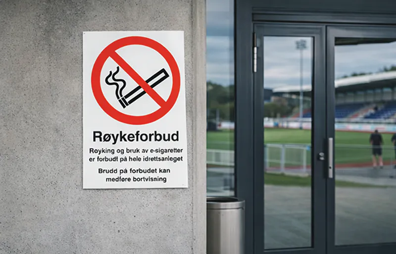 Røyking og e-sigaretter forbudt – skilt