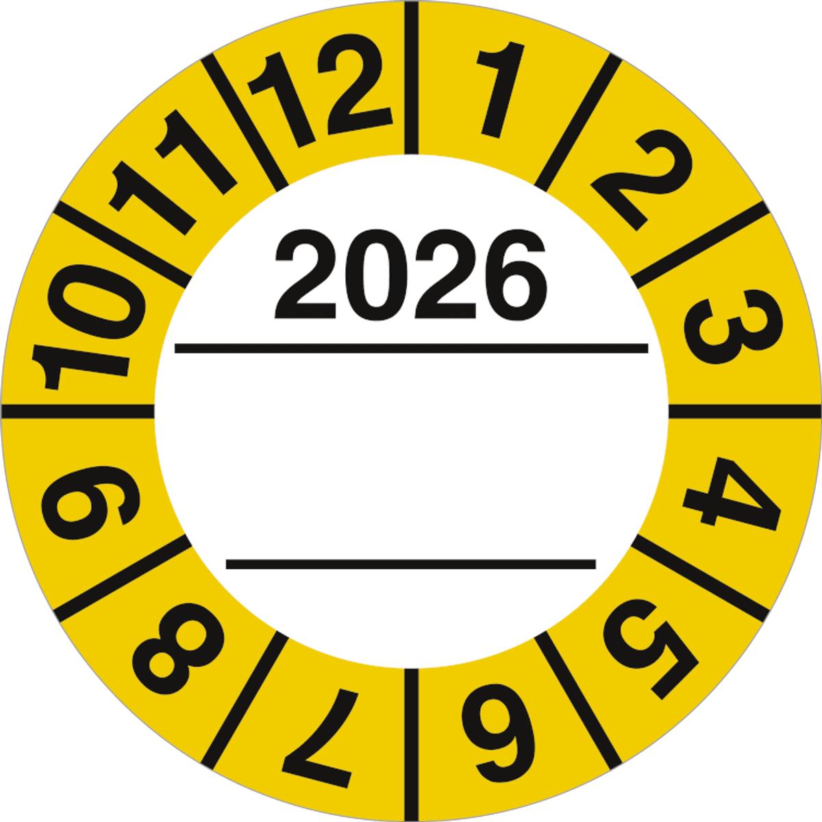 2026 År Kontrollmerke med Tekstfelt - Ø 42 mm (10 stk)