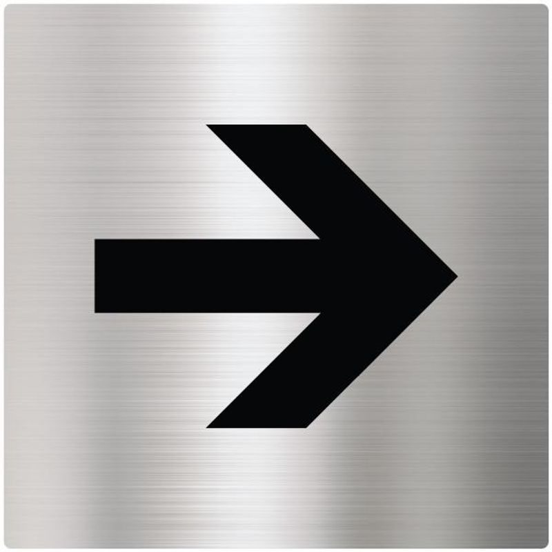 Pilskilt Høyre / Venstre – 150 x 150 mm i Børstet Aluminium