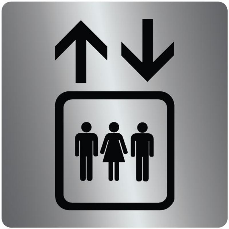 Personheis Skilt – 150 x 150 mm i Grå Plast