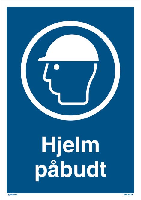 Hovedbilde Påbudt med Hjelm - HMS Påbudsskilt - 210 x 297 mm