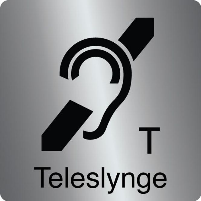 Hovedbilde Teleslynge symbolskilt150x150 mm