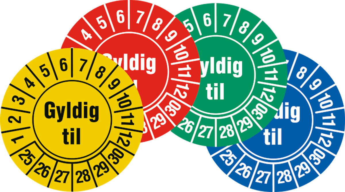 Gyldig til Kontrollmerke - Ø 30 mm (10 stk)