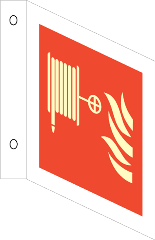 Brannslange - plogskilt med symbol