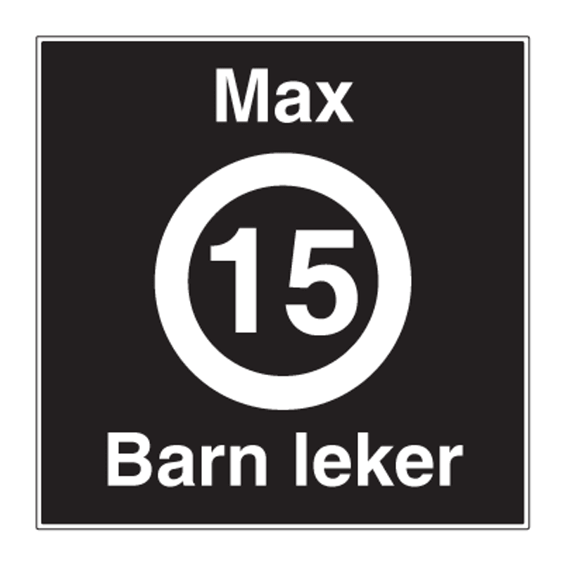 Barn leker skilt - Fartsgrense 15 eller 20 km/t