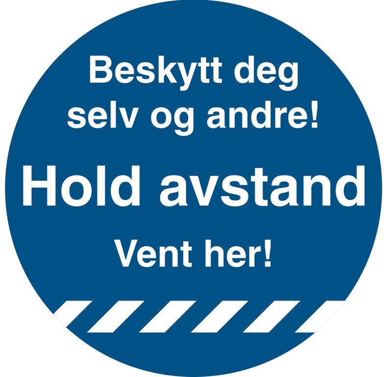 Hold avstand Gulvskilt Ø330mm - Beskytt deg selv og andre!