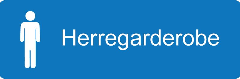 Skilt for Herregarderobe 210 x 70 mm