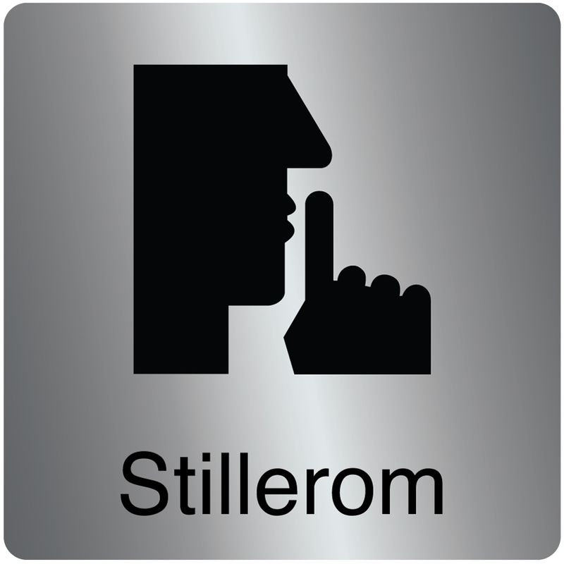 Stillerom - skilt med symbol og tekst