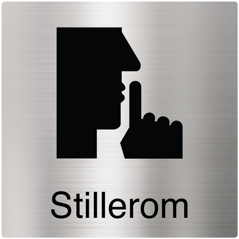 Stillerom - skilt med symbol og tekst