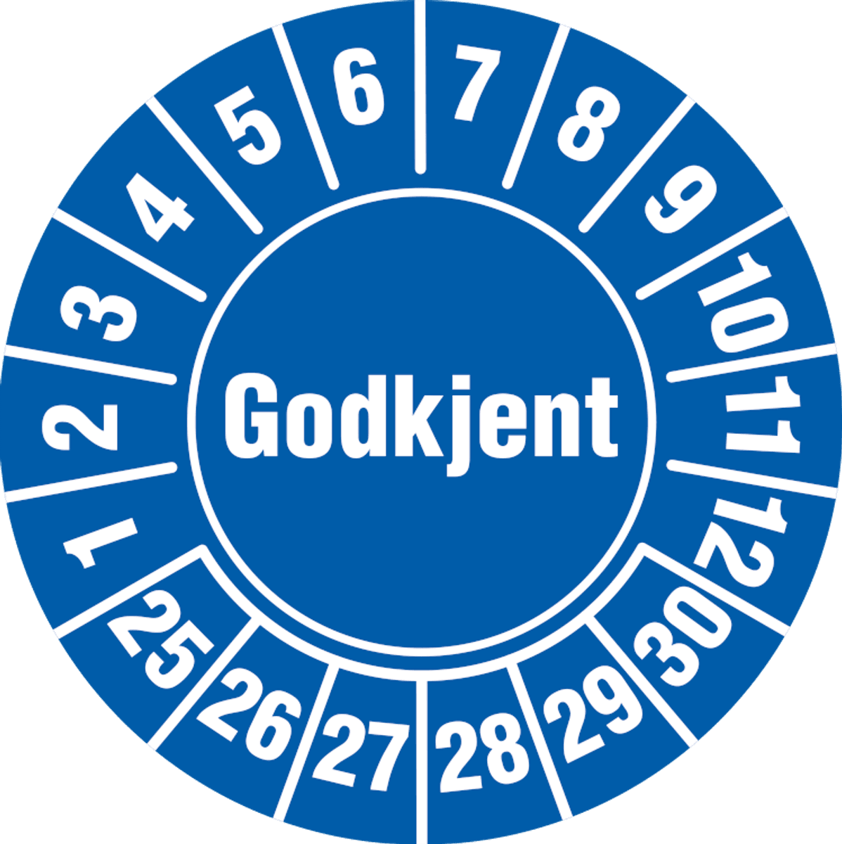 Godkjent Kontrollmerke - Ø 30 mm (10 stk)