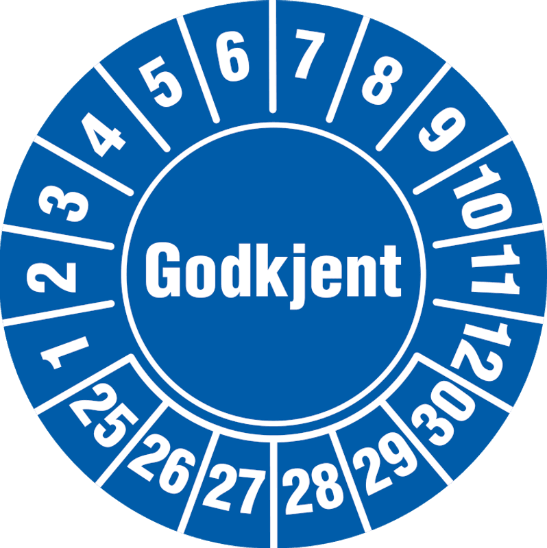 Godkjent Kontrollmerke - Ø 30 mm (10 stk)