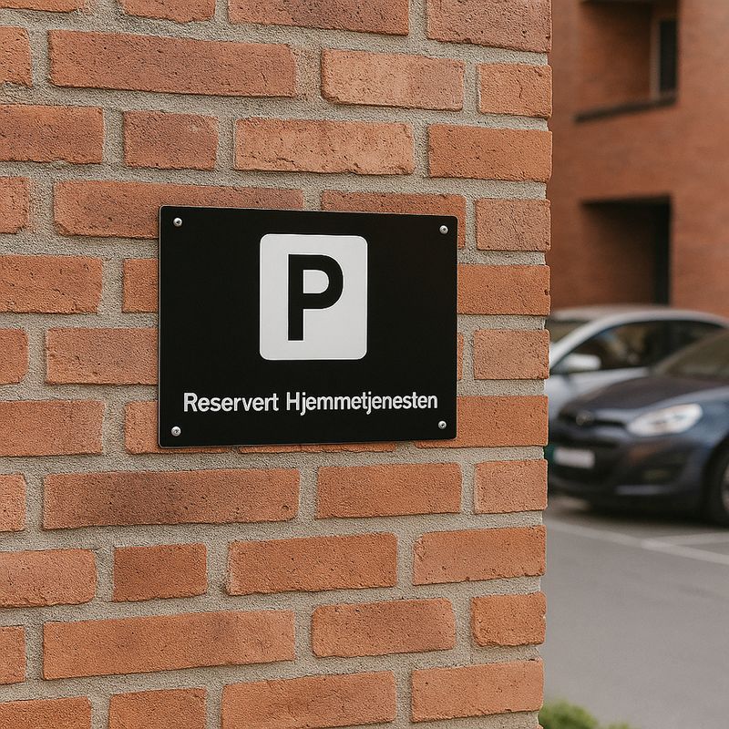 Parkering Reservert Hjemmetjenesten - Parkeringsskilt