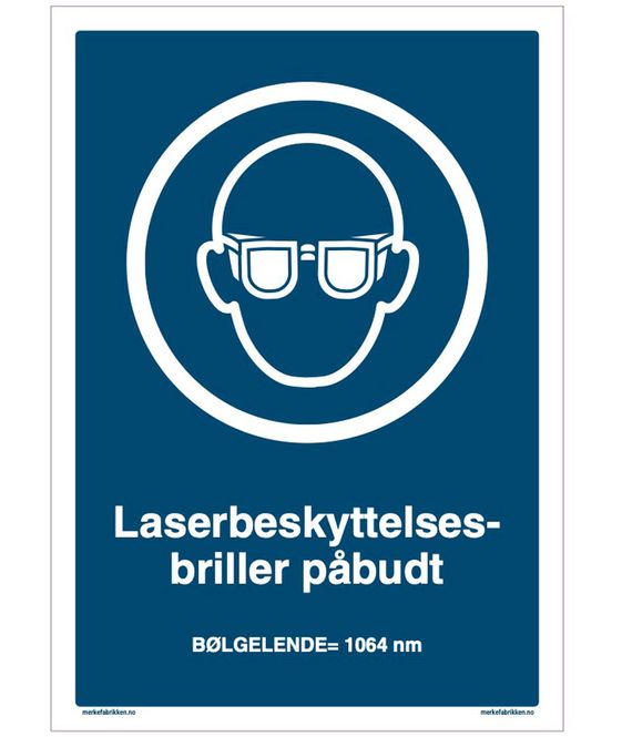 Hovedbilde Påbudt med laserbeskyttelsesbriller - Påbudsskilt 210 x 297 mm