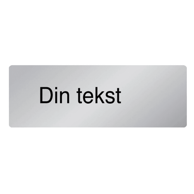 Skilt med egen tekst - Sølv og svart, 210x70 mm